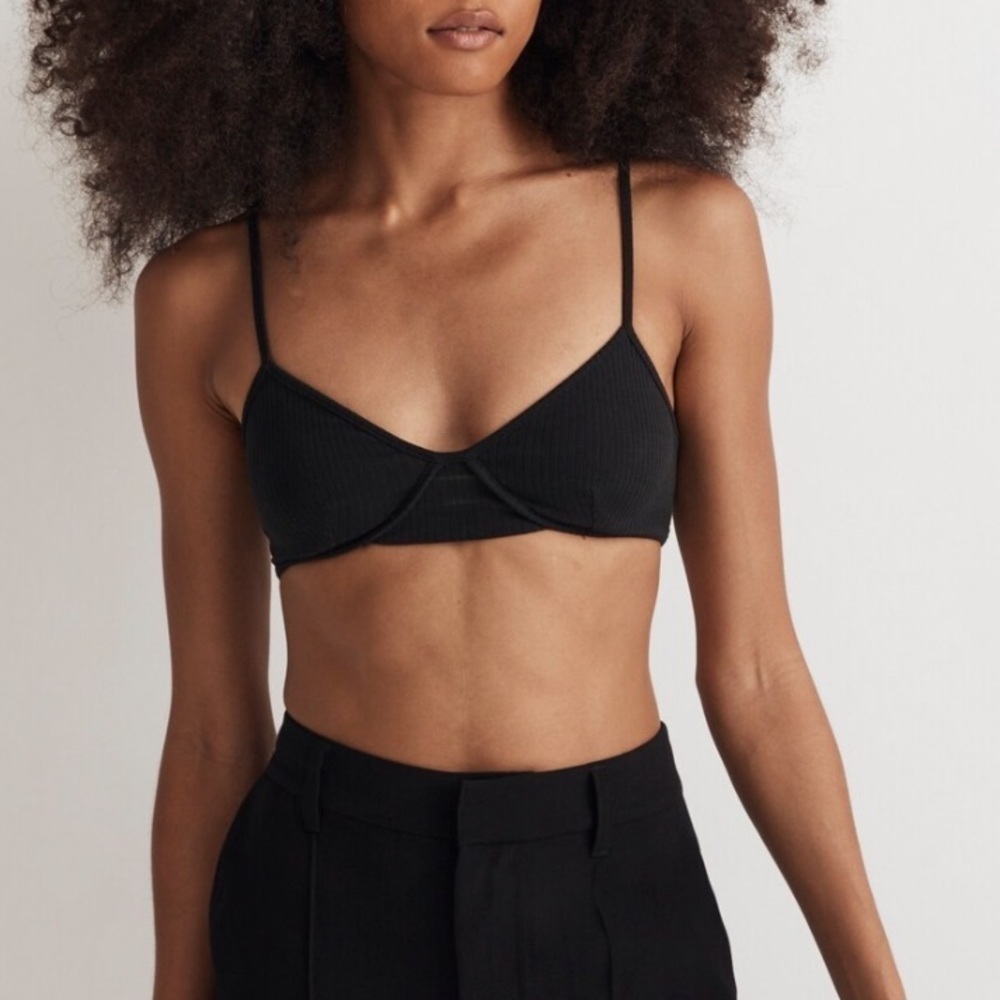 NWT Madewell Scoopneck Bralette in Sleekhold in Black